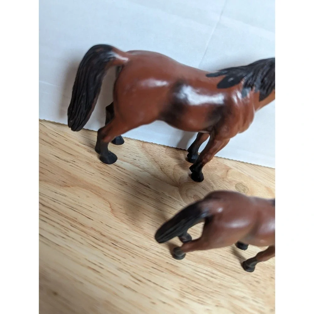 hard pvc plastic Lot 2 Male Horse & baby‎ boy Blaze nose brown German arabian
